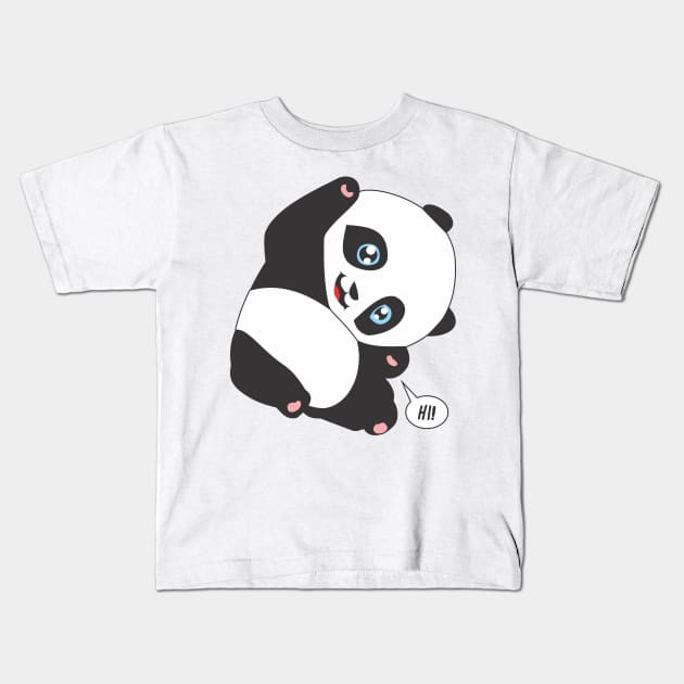 Panda Bear Say HI! Kids T-Shirt by culturageek